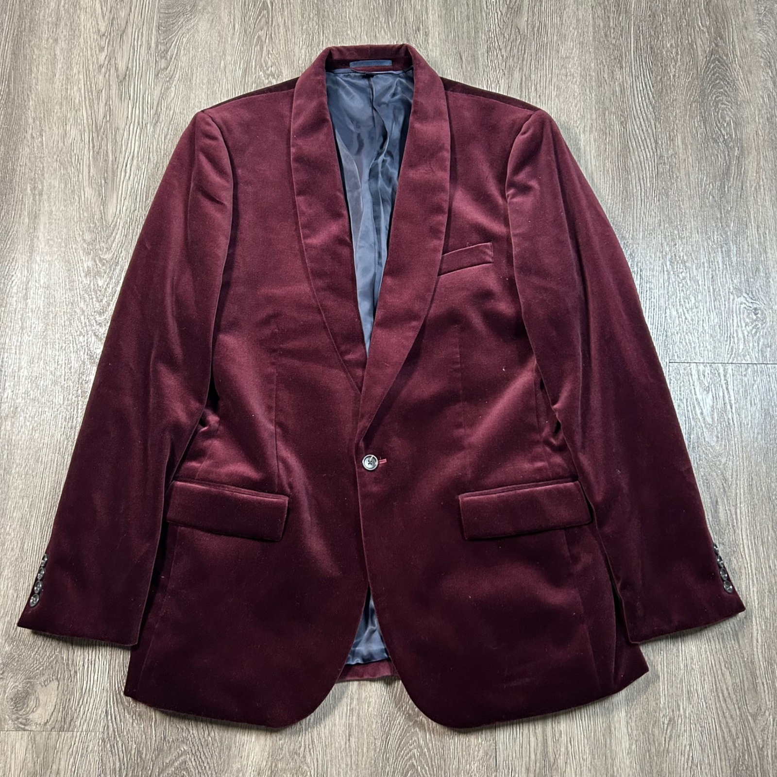 J.Crew Dinner Jacket 42l Burgundy Shawl-Collar Velvet Ludlow Slim Blazer New